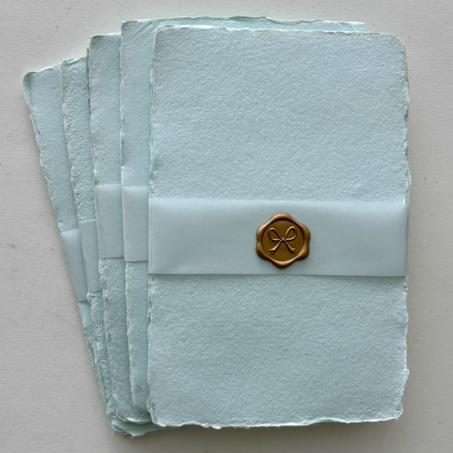 NEW: Sky Blue Handmade Paper: Set of 10