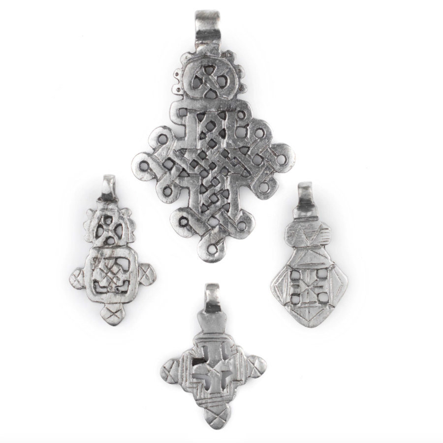 SOLD: Ethiopian Silver Coptic Cross Pendant Set