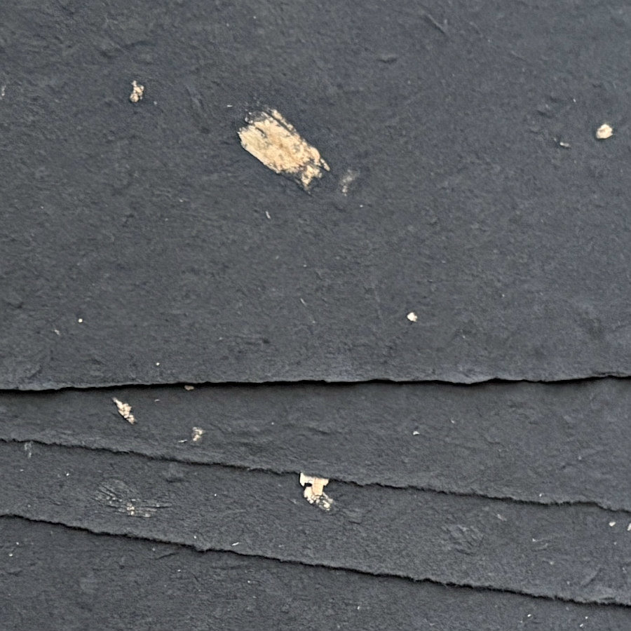 SOLD OUT: French Handmade LARGE Paper: Inky Black + Sepia Inclusions