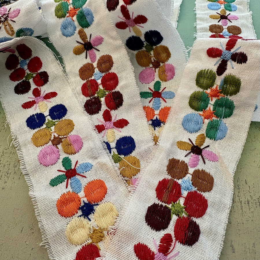 Embroidered Trim Fabric Ribbon: Fields of Color