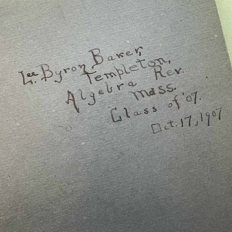 SOLD: 1907 Harvard Blue Book: Large Algebra