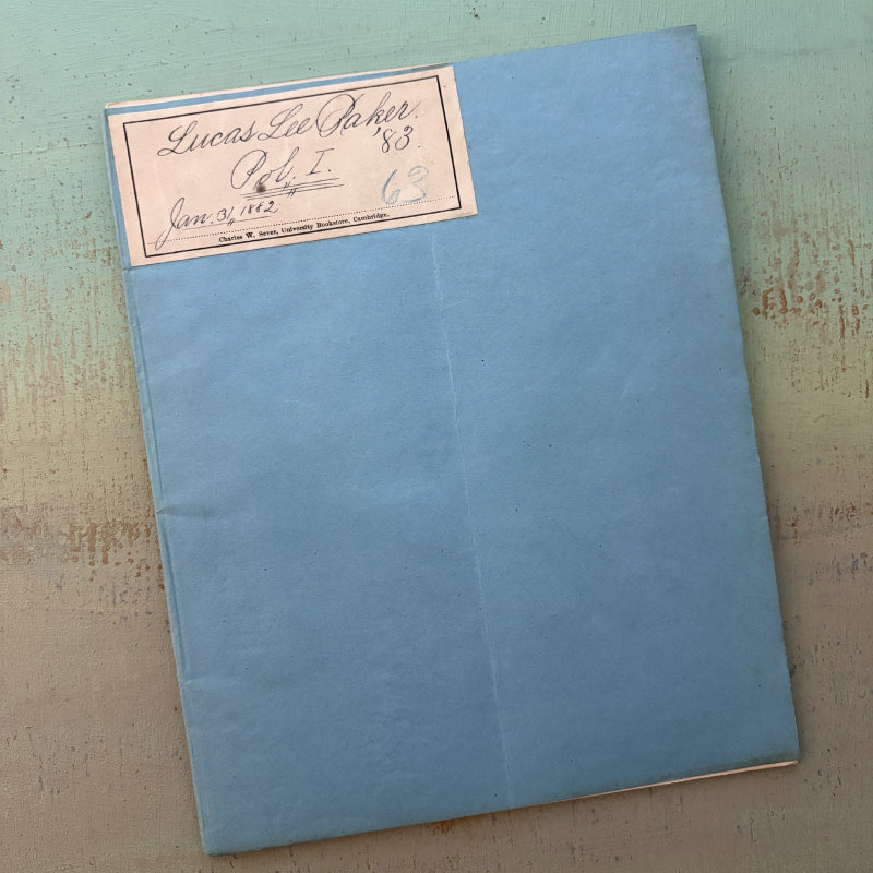 SOLD: 1880-1883 Harvard Blue Book: Pol. 1
