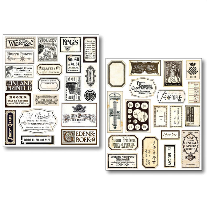NEW: Ciao Bella Mixed Media Labels: Vintage Scripts