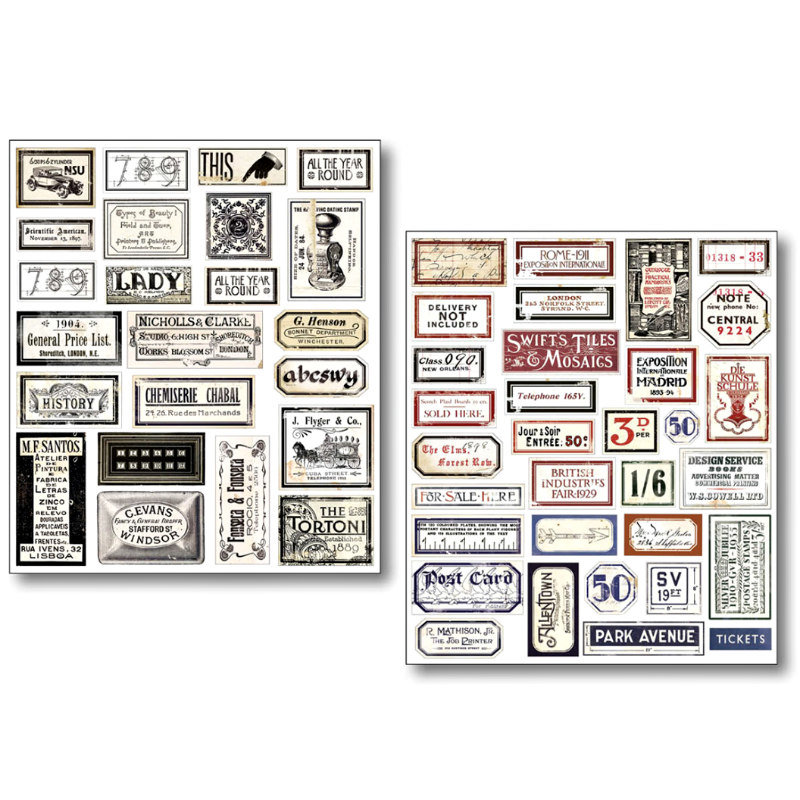 NEW: Ciao Bella Mixed Media Labels: Vintage Scripts