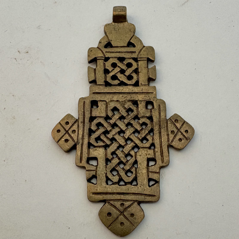 SOLD: Ethiopian Brass Coptic Cross Pendant #1