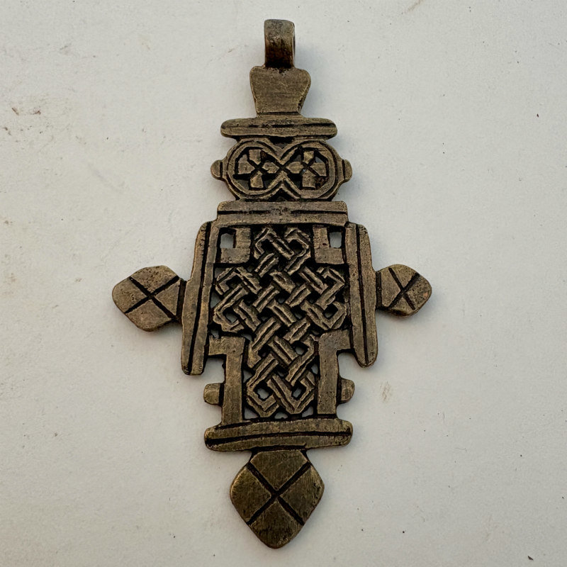 SOLD: Ethiopian Brass Coptic Cross Pendant #2