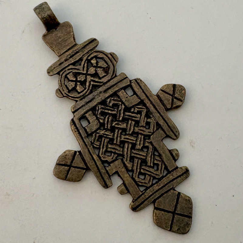 SOLD: Ethiopian Brass Coptic Cross Pendant #2