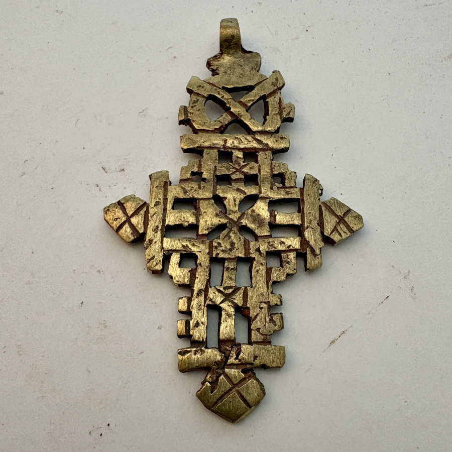 SOLD: Ethiopian Brass Coptic Cross Pendant #3