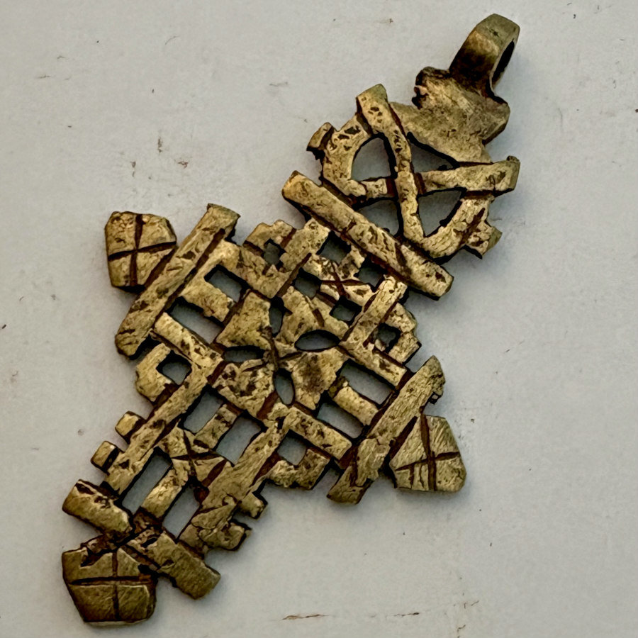 SOLD: Ethiopian Brass Coptic Cross Pendant #3