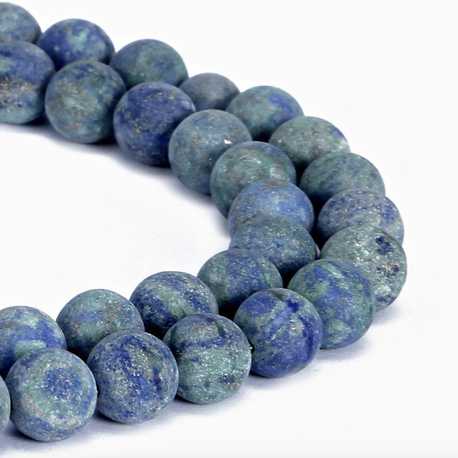 Chrysocolla Matte Round Beads