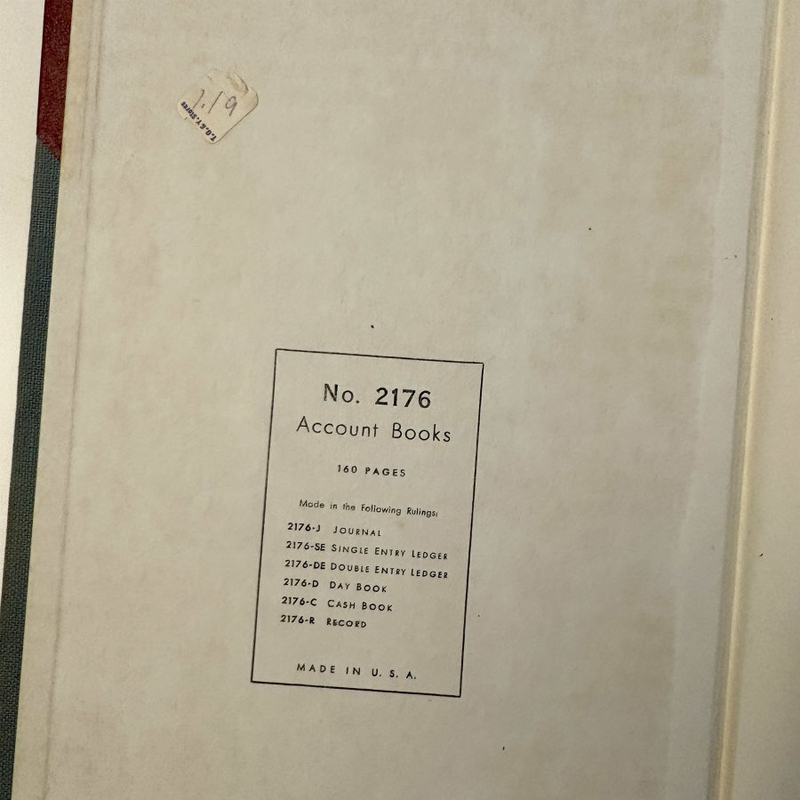 SOLD: Vintage Ledger: Cash