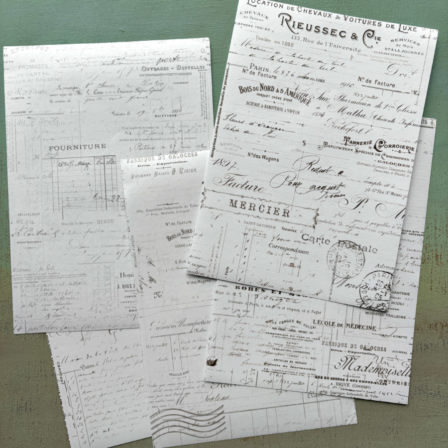 French Ephemera Clear Adhesive Sheets