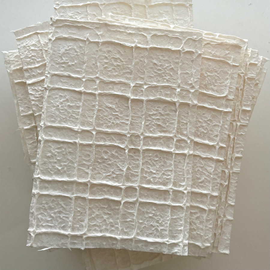 French Natural Handmade Paper: Grid