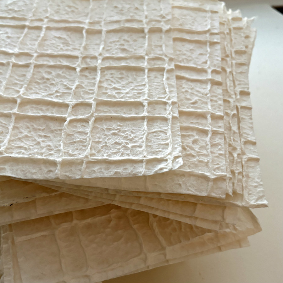 French Natural Handmade Paper: Grid