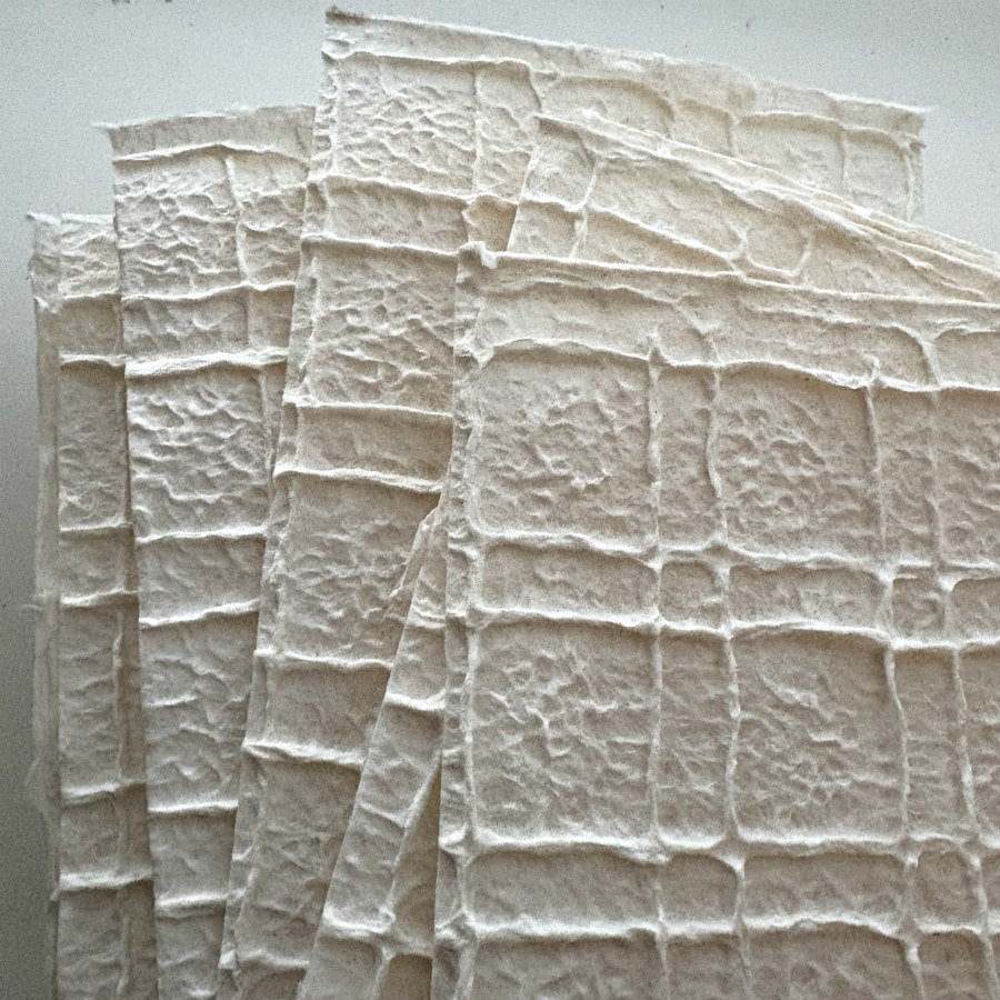 French Natural Handmade Paper: Grid