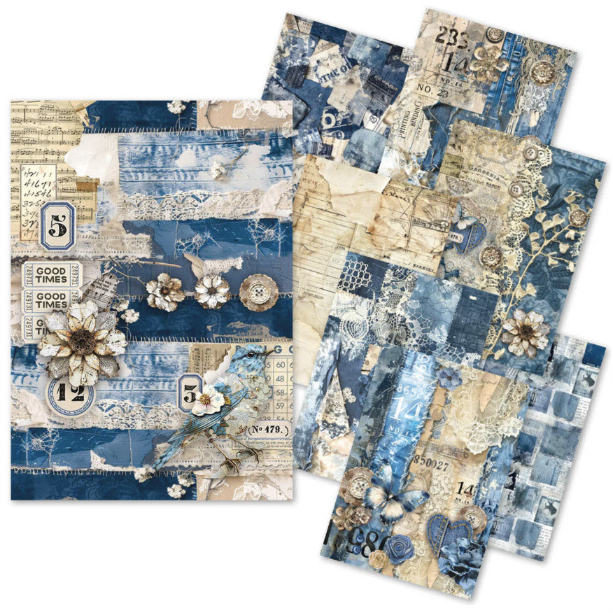 Ciao Bella Mixed Paper Pack: Urban Blue Denim