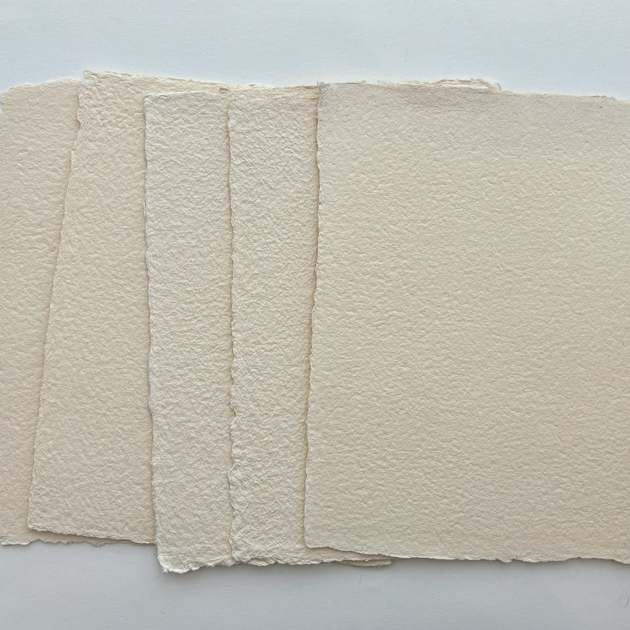 SOLD OUT: French Handmade HEAVYWEIGHT Paper: 5 Large Colombe