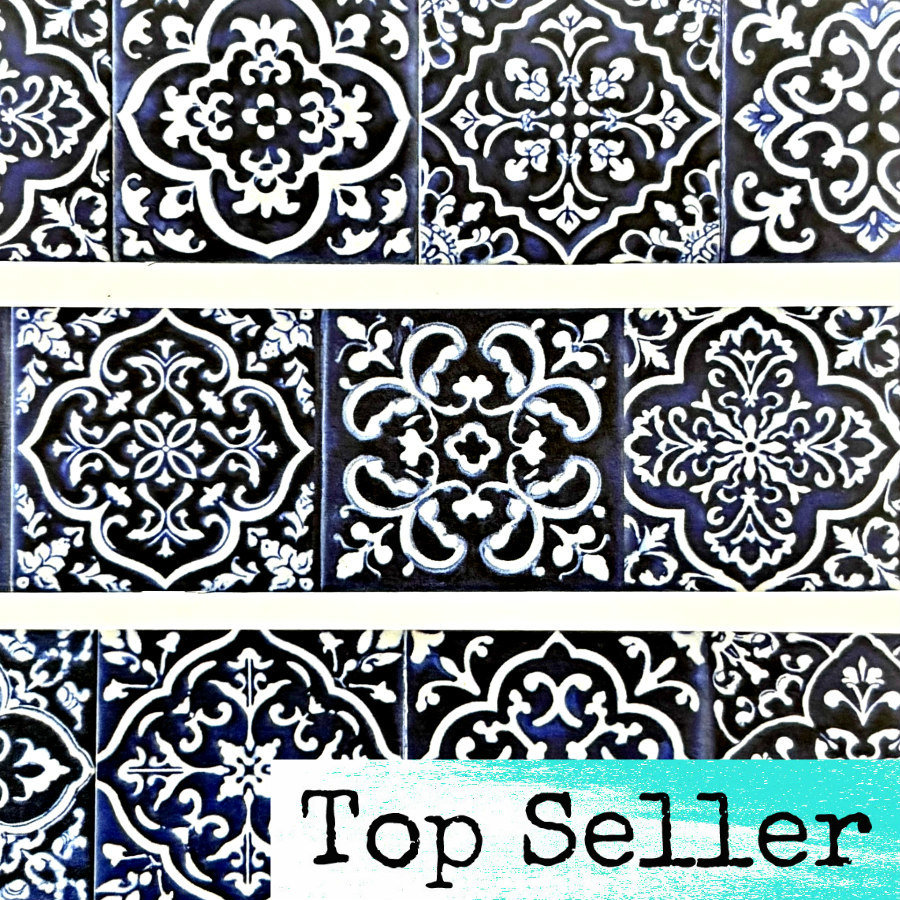 CoraCreaCrafts Washi Tape: Blue Tiles