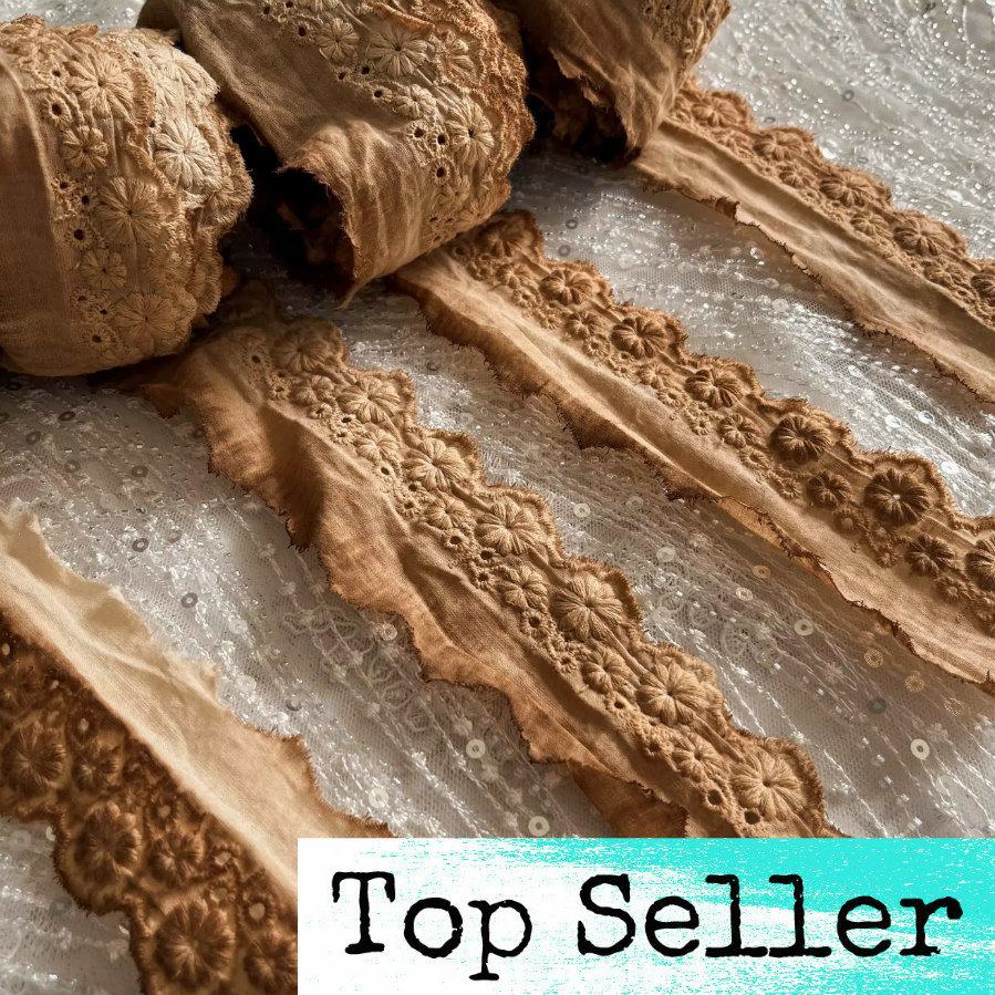 RESTOCKED: Vintage Coffee Stained Lace