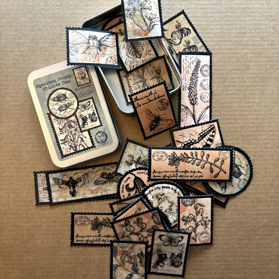 CoraCreaCrafts Specimen Sticker Tin