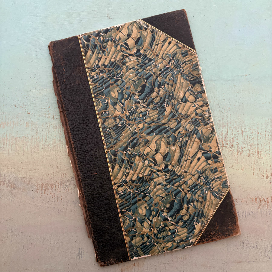SOLD: Antique Marbled Book Cover #10