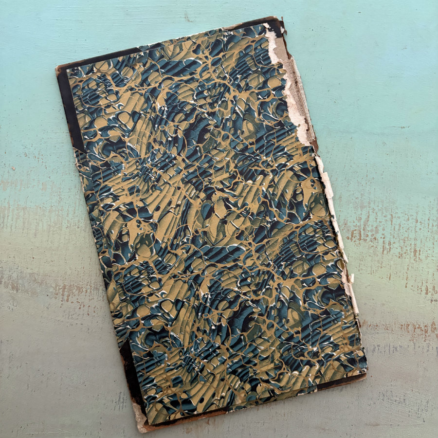 SOLD: Antique Marbled Book Cover #10