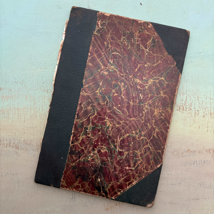 SOLD: Antique Marbled Book Cover #11
