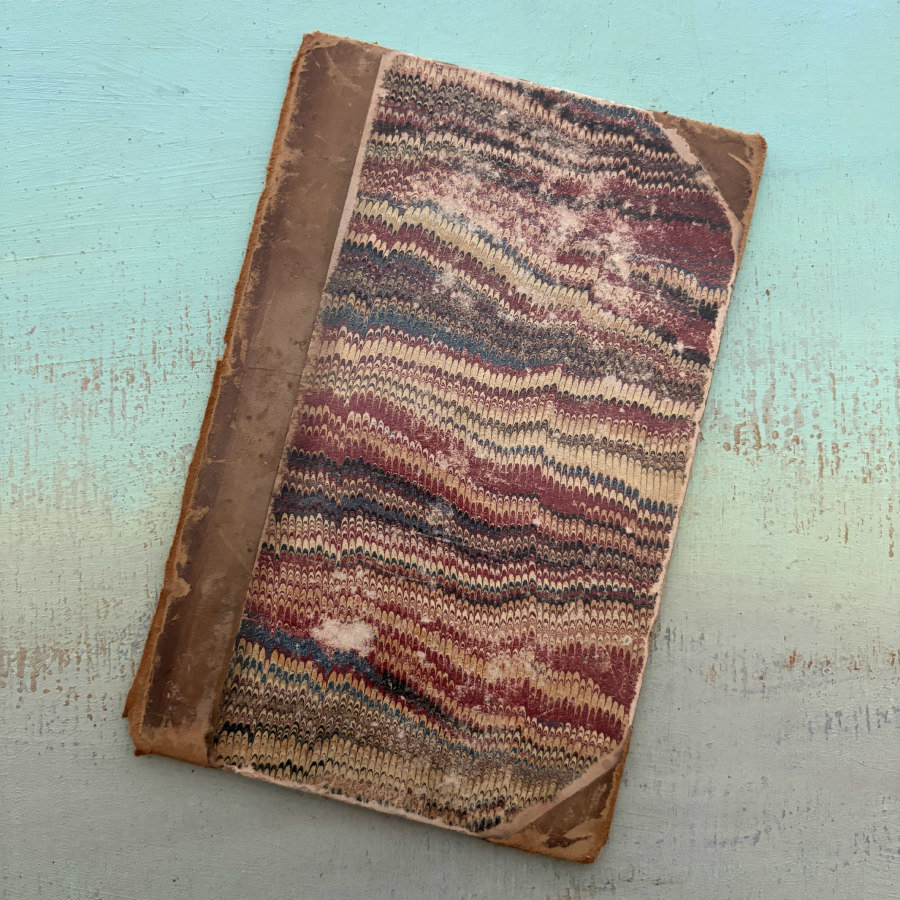 SOLD: Antique Marbled Book Cover #4