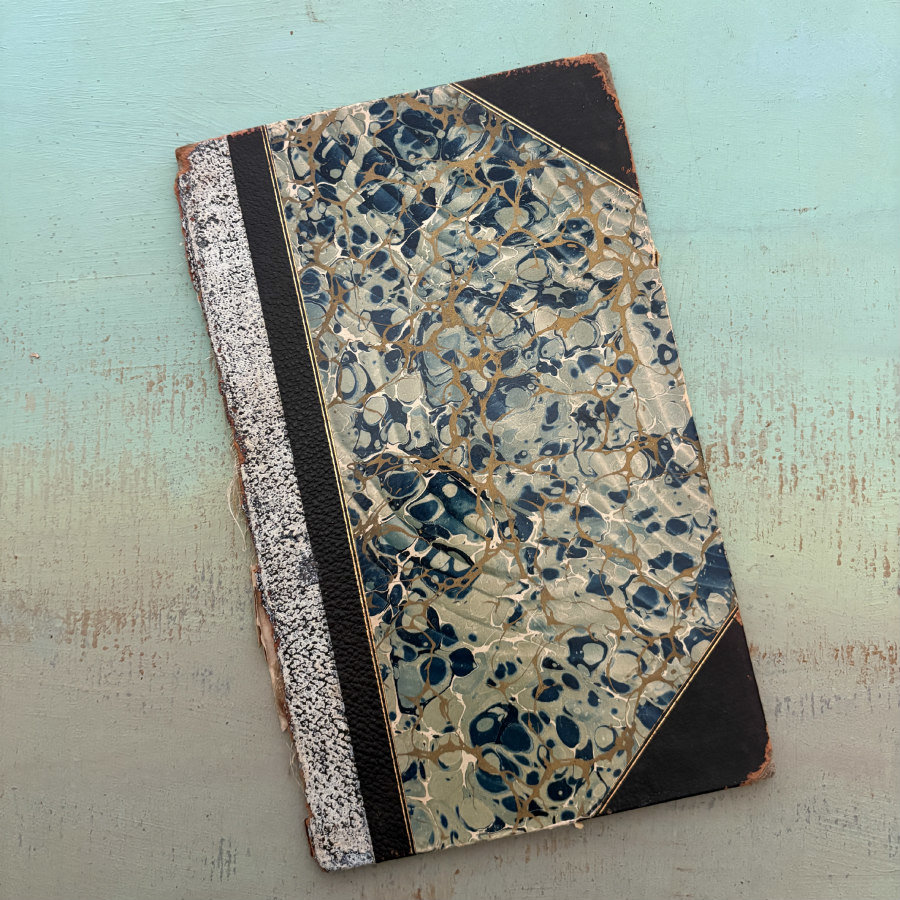 SOLD: Antique Marbled Book Cover #8
