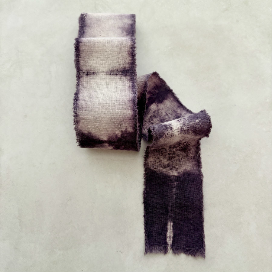 Natural Tie Dyed Cotton Ribbon Set: Madder Lilac