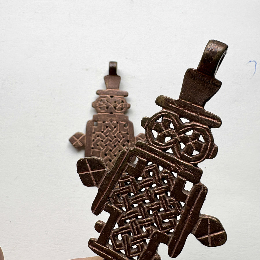 Ethiopian Copper Coptic Cross Pendant