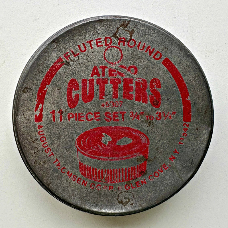 SOLD: Fluted Round Cutter Set in Tin