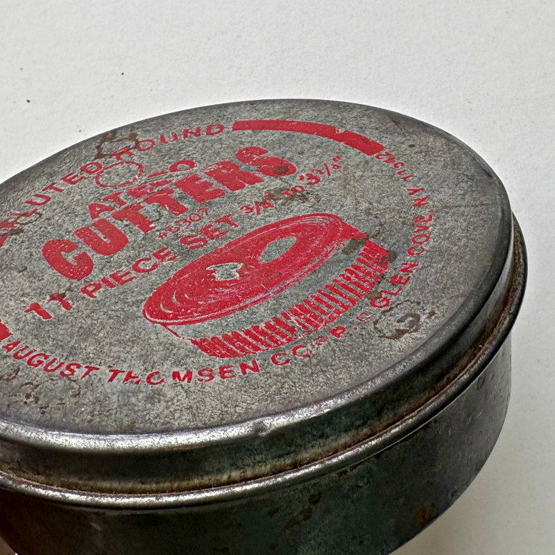 SOLD: Fluted Round Cutter Set in Tin