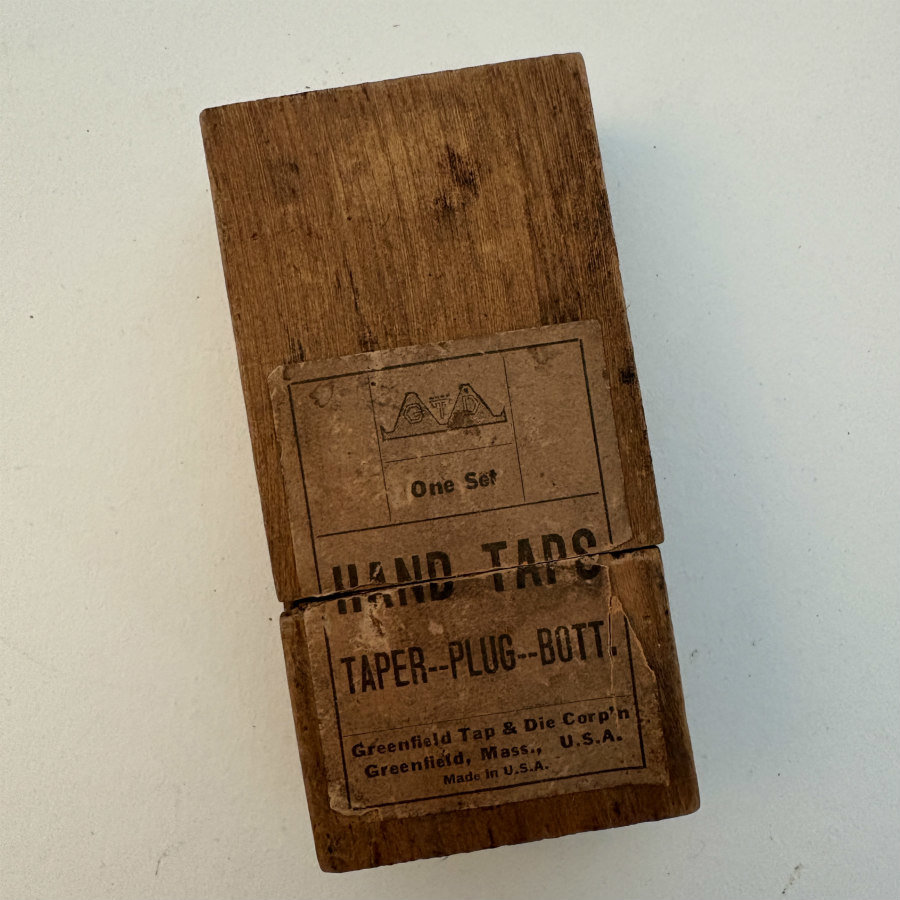 SOLD: Vintage Hand Tap Set in Wooden Box