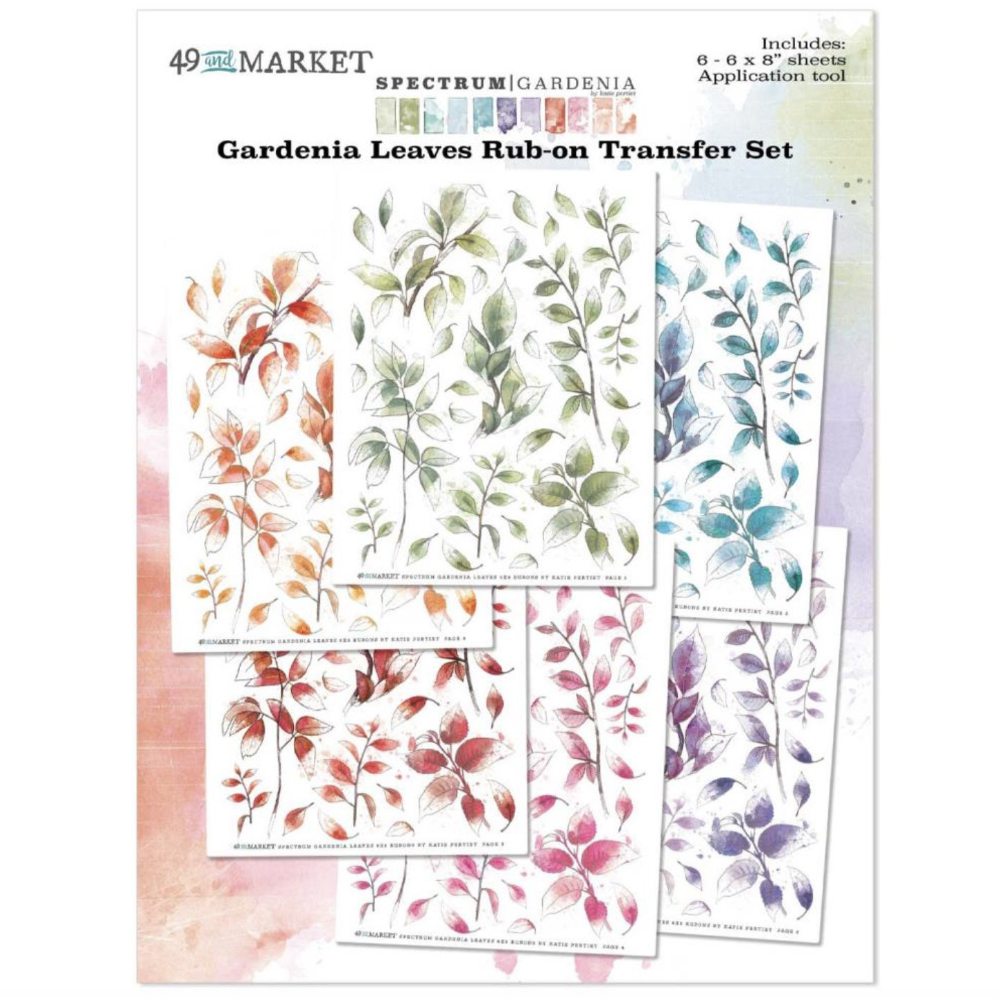 49 and Market  Rub-Ons: Spectrum Gardenia Leaves