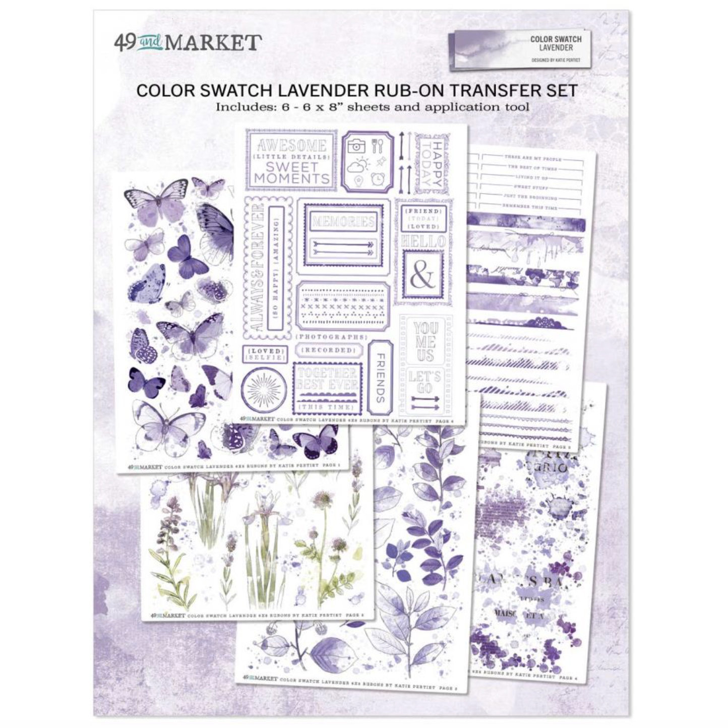49 and Market  Rub-Ons: Color Swatch Lavender