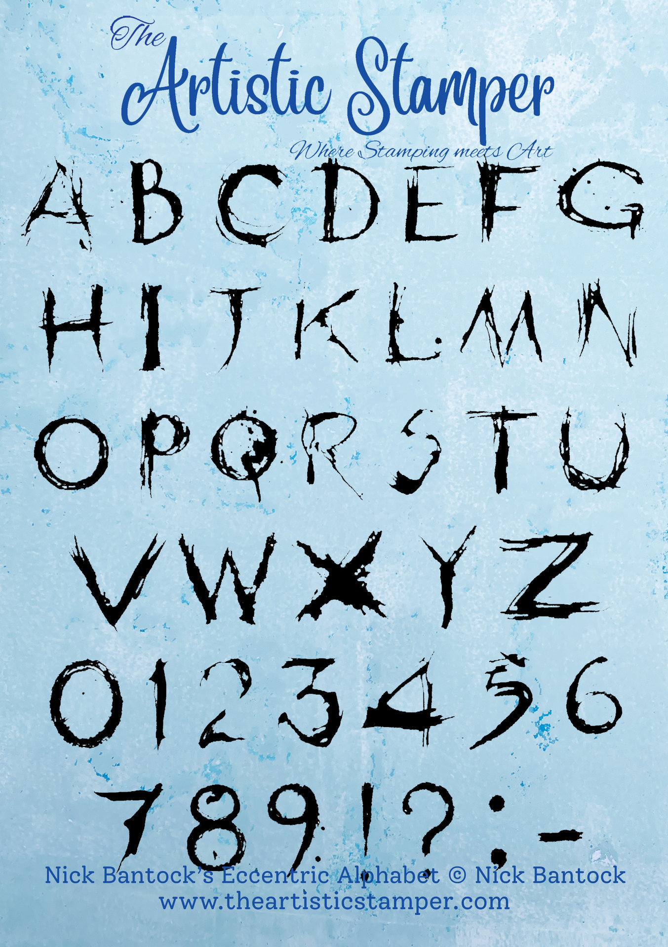 Nick Bantock Cling Rubber Stamp Set: Eccentric Alphabet