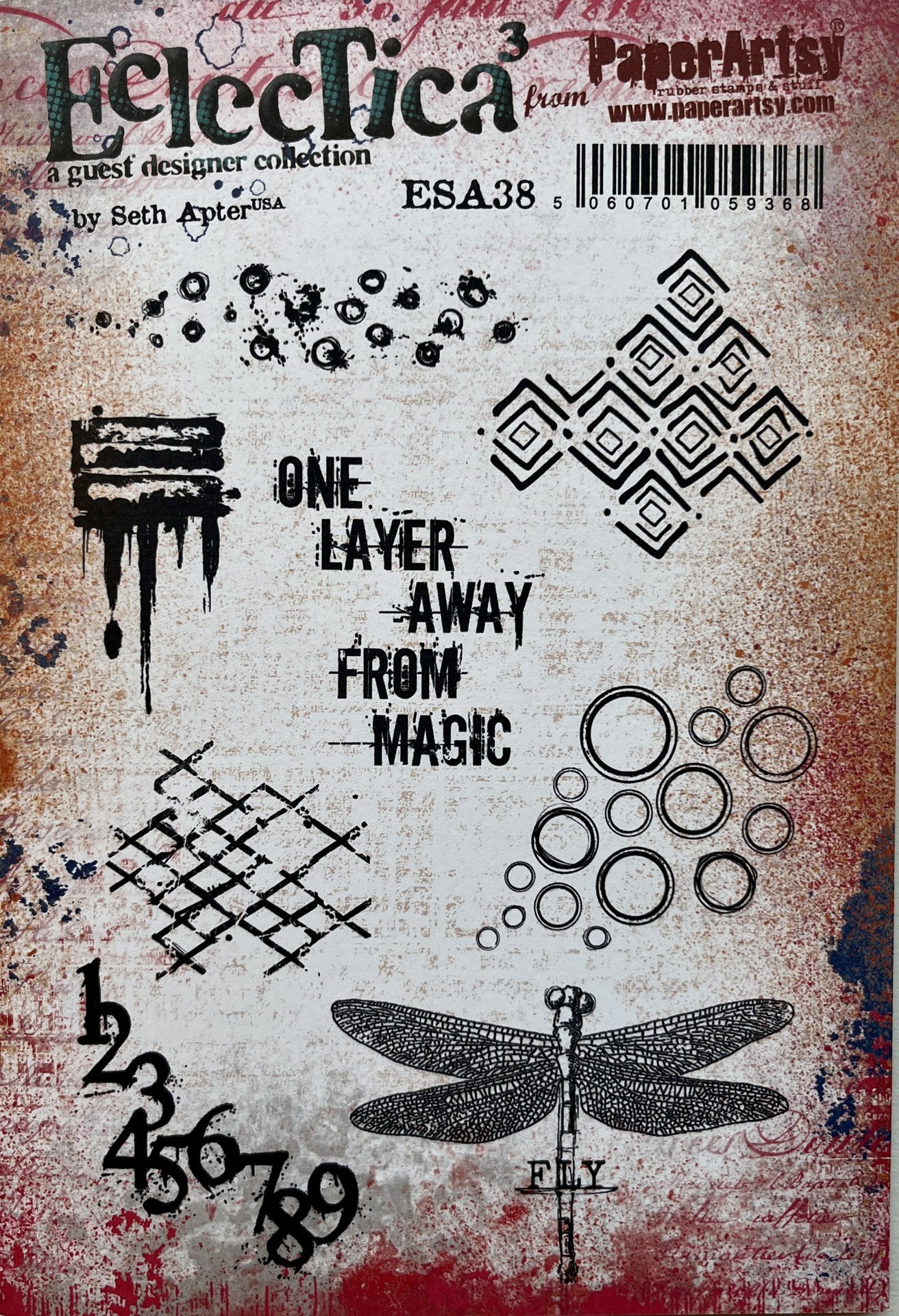 PaperArtsy Cling Rubber Stamp Trio: 38