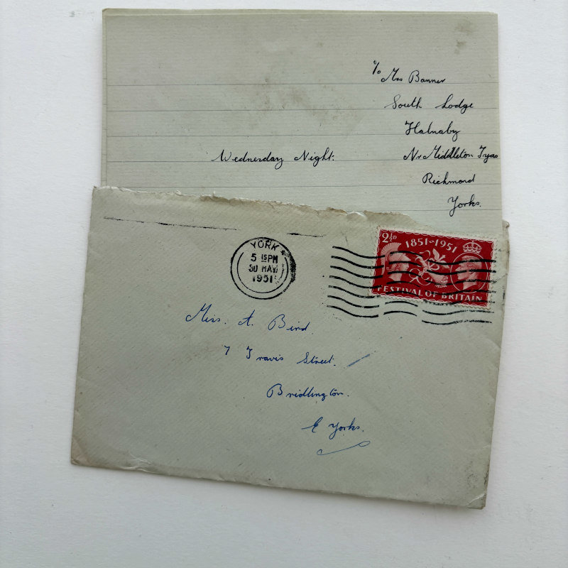 Original Ephemera: 1951 Letter and Envie