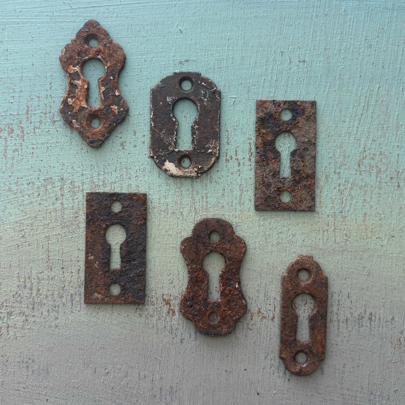 Vintage Rusty Escutcheon Plate l Set