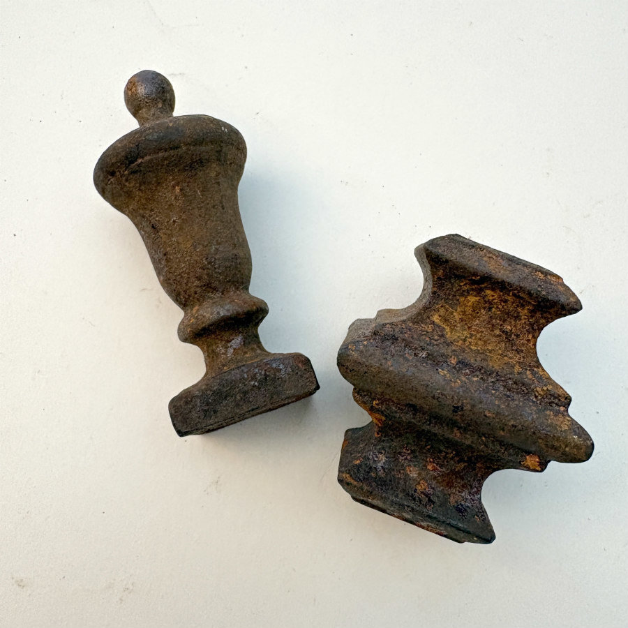 Vintage Rustic Finial Duo