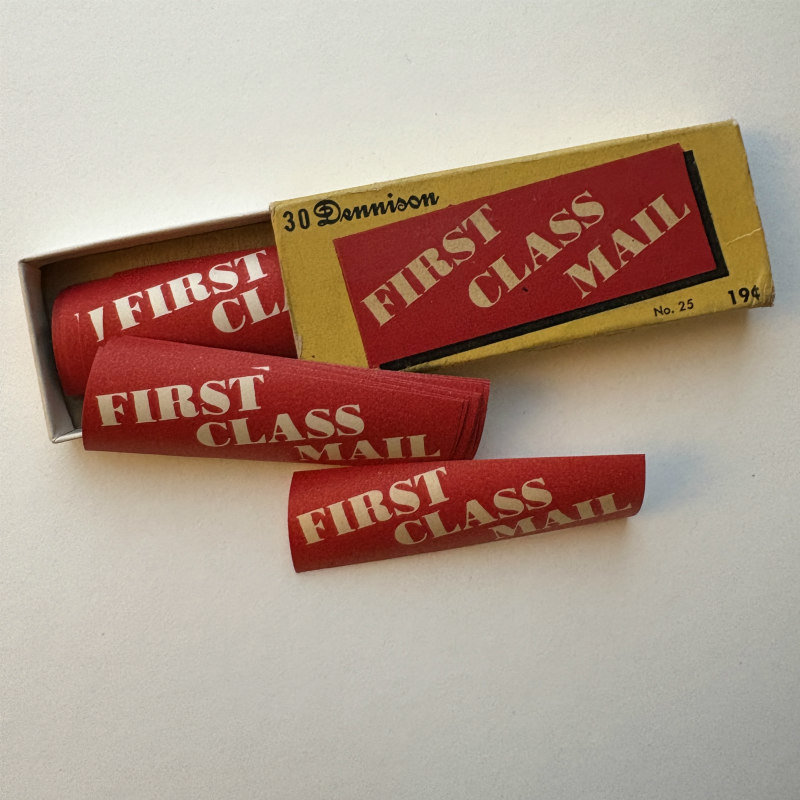 Vintage 1950s Office Supplies: First Class Mail