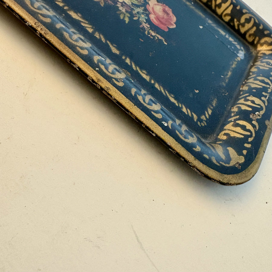 SOLD: Vintage Floral Tin Tray 