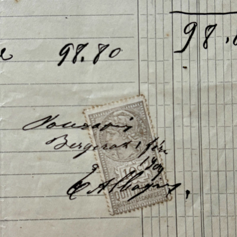 Antique French Ephemera & Receipts: Set of 7