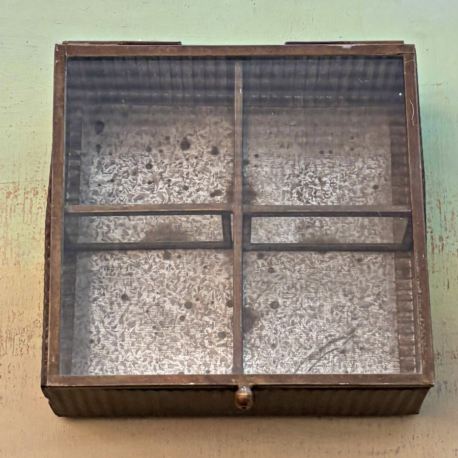 Brass and Leaded Glass Box: Medium