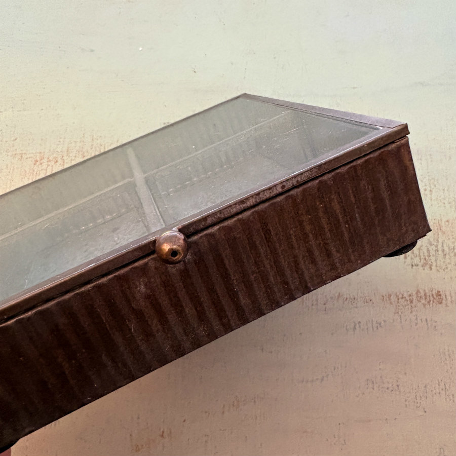 Brass and Leaded Glass Box: Medium