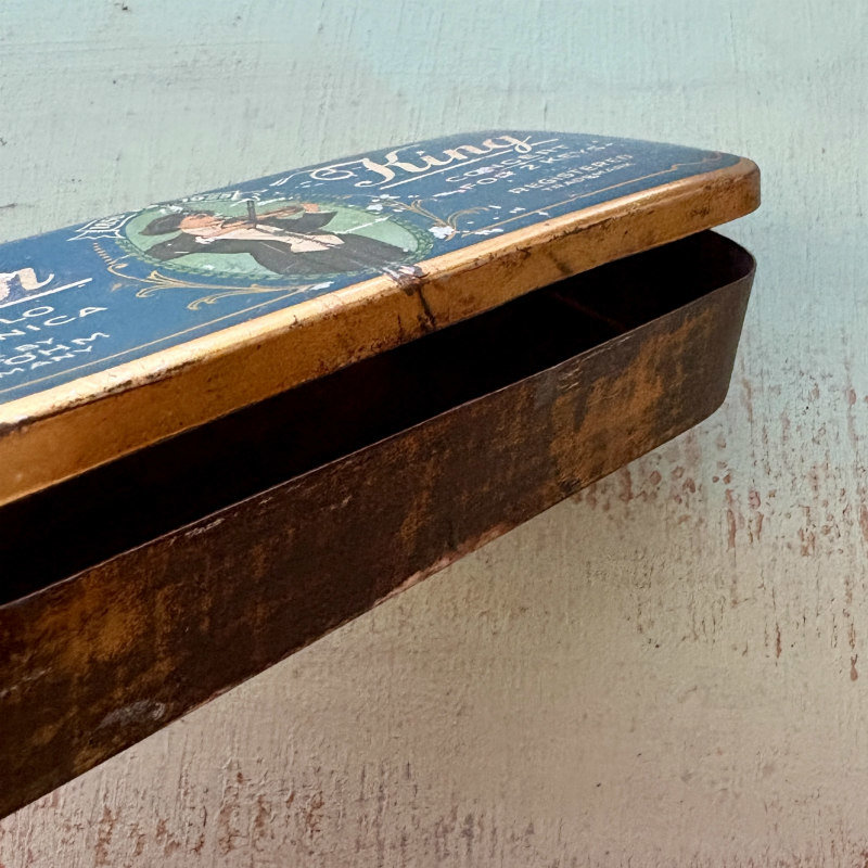 SOLD: Vintage Tin: Violin King Harmonica Case