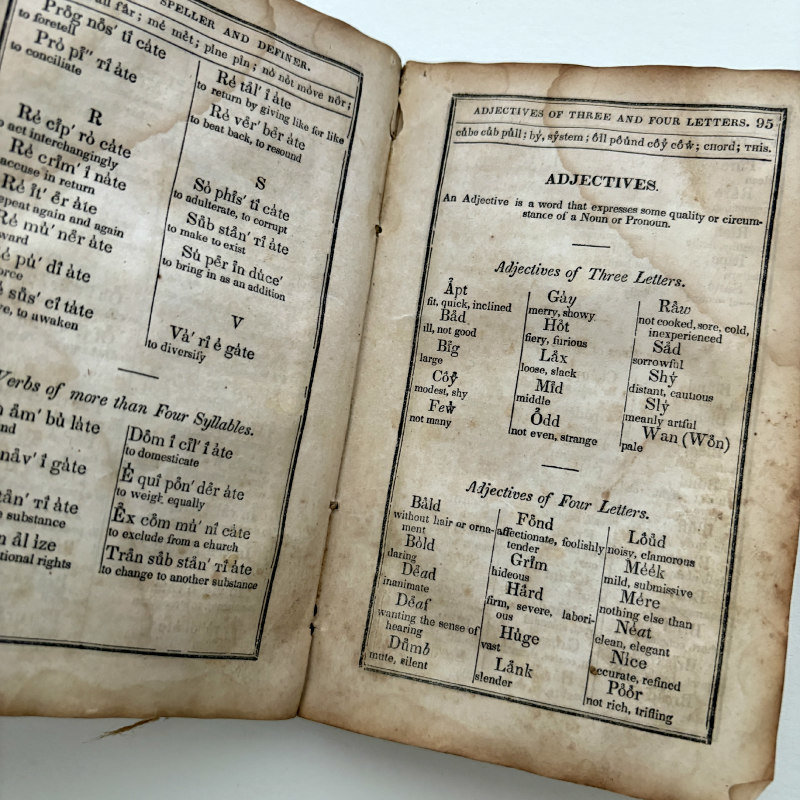 SOLD: 1850's Hazen's Speller and Definer