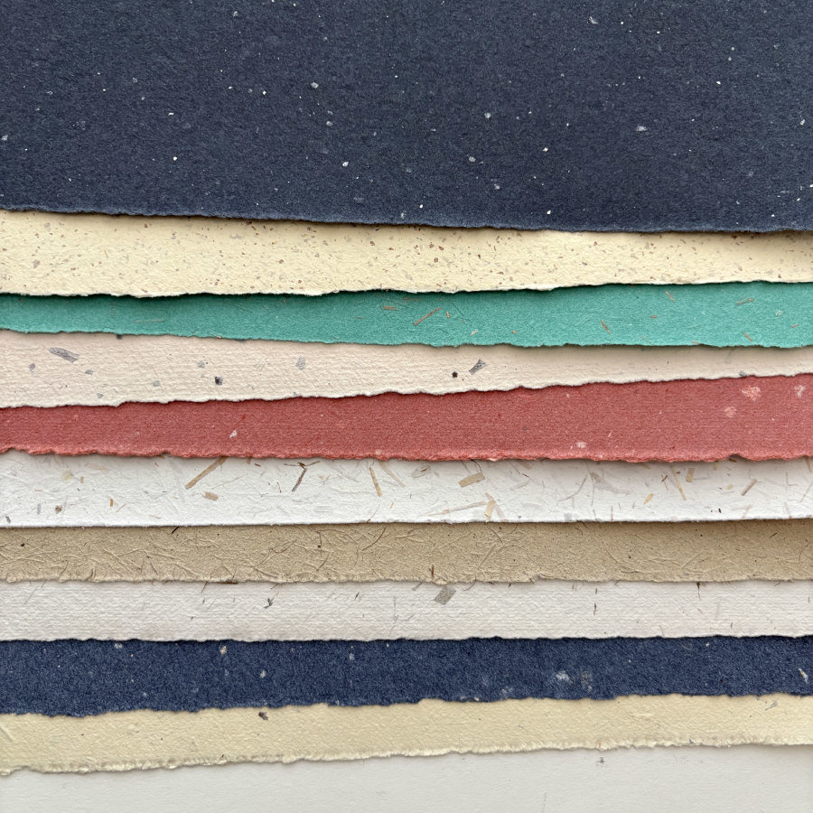 SOLD OUT: French Handmade Paper: 10 Mixed Colors + Inclusions