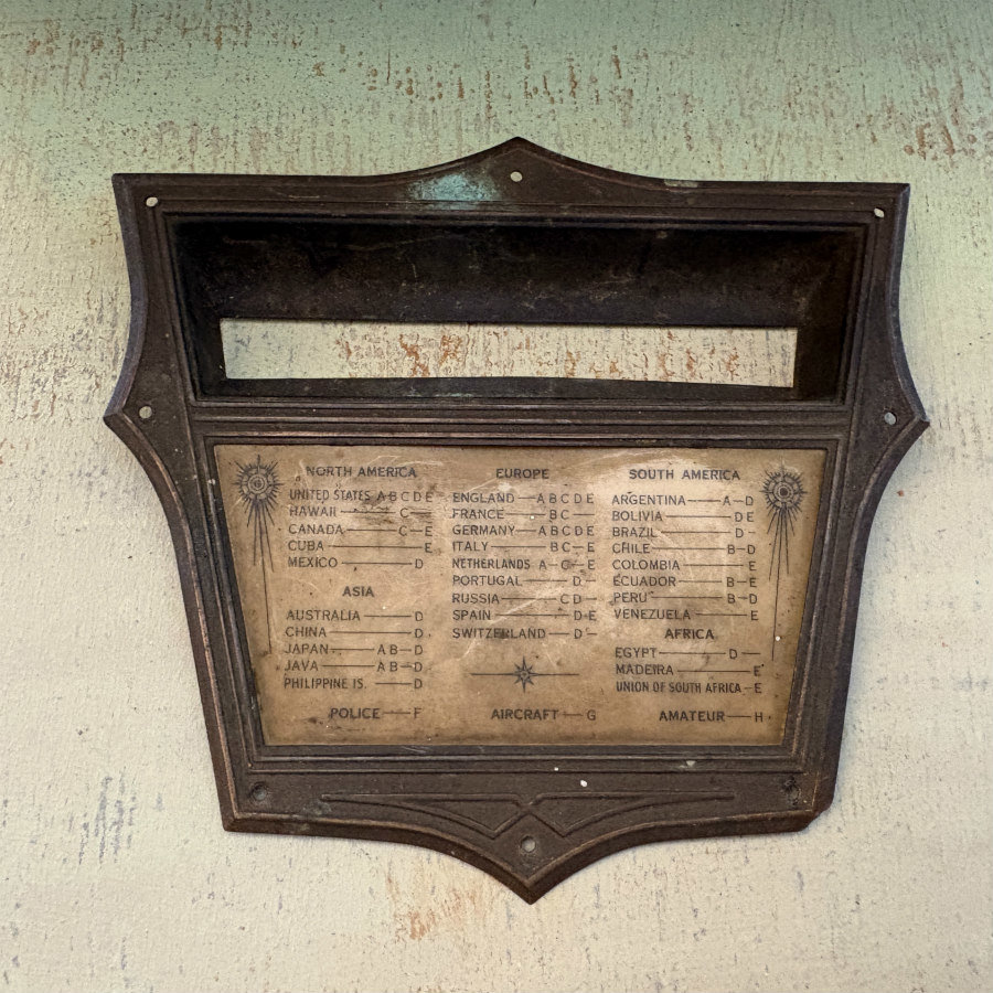 Antique Metal Radio Dial Faceplate: 1920s
